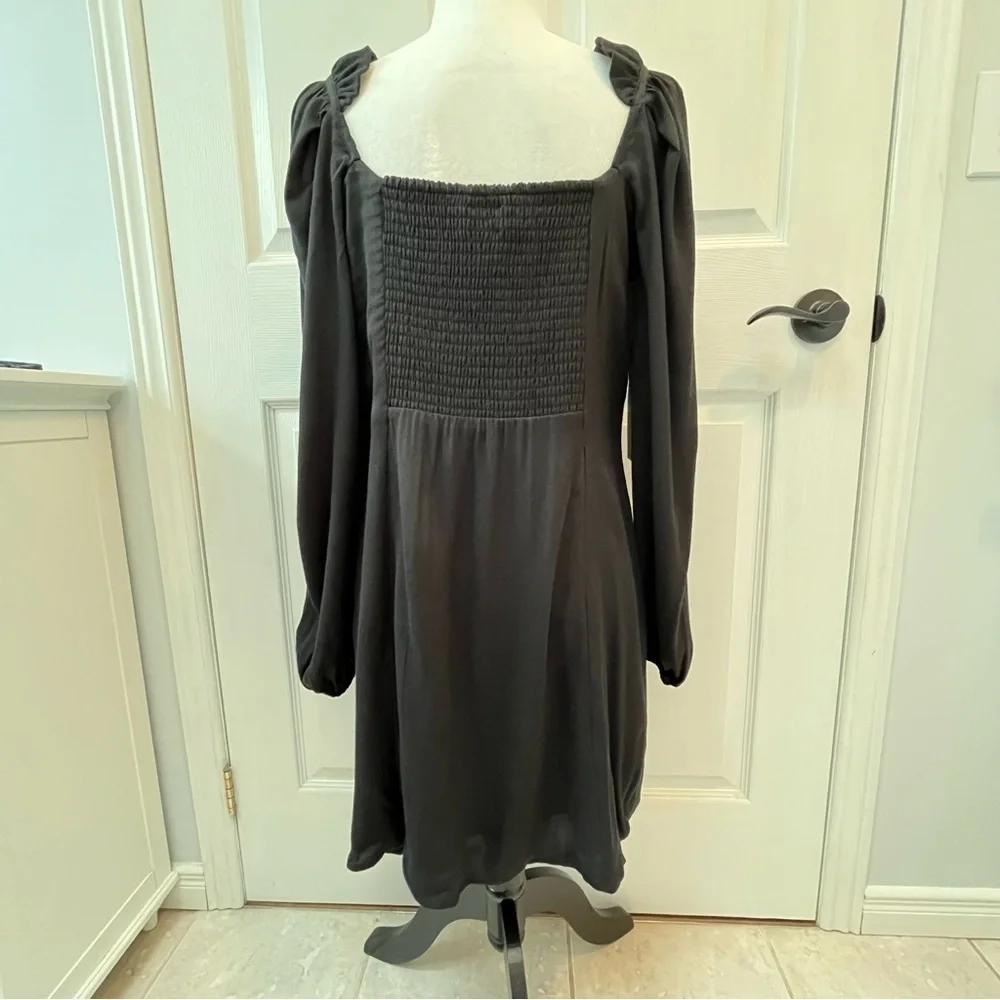 Wilfred Women’s Juliet Corset Novella Black Mini Dress Long Sleeve Ruching 14 - Picture 4 of 17